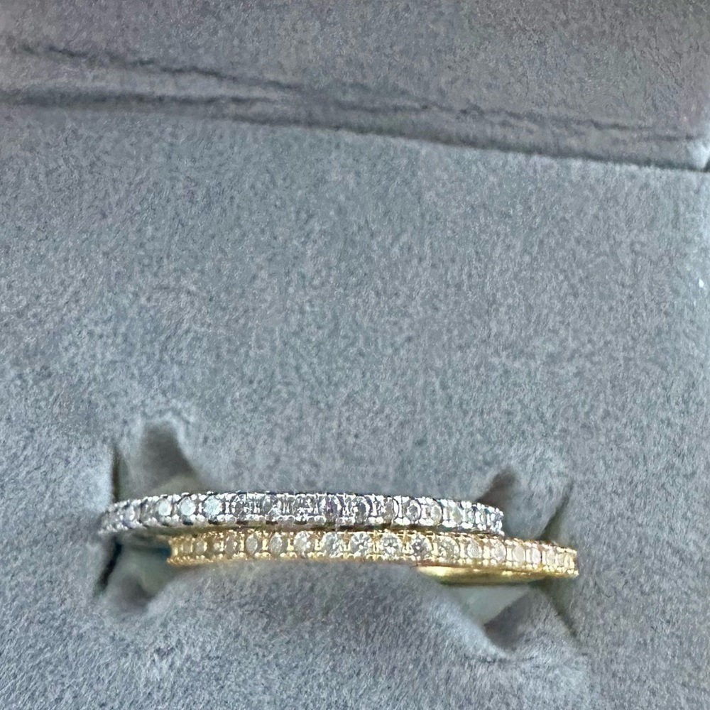 Elegant Gold and Silver Stacking Women's Ring Set